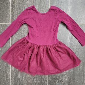 Girls Old Navy Plum Long Sleeve Tutu Toddler Dress Size 4T